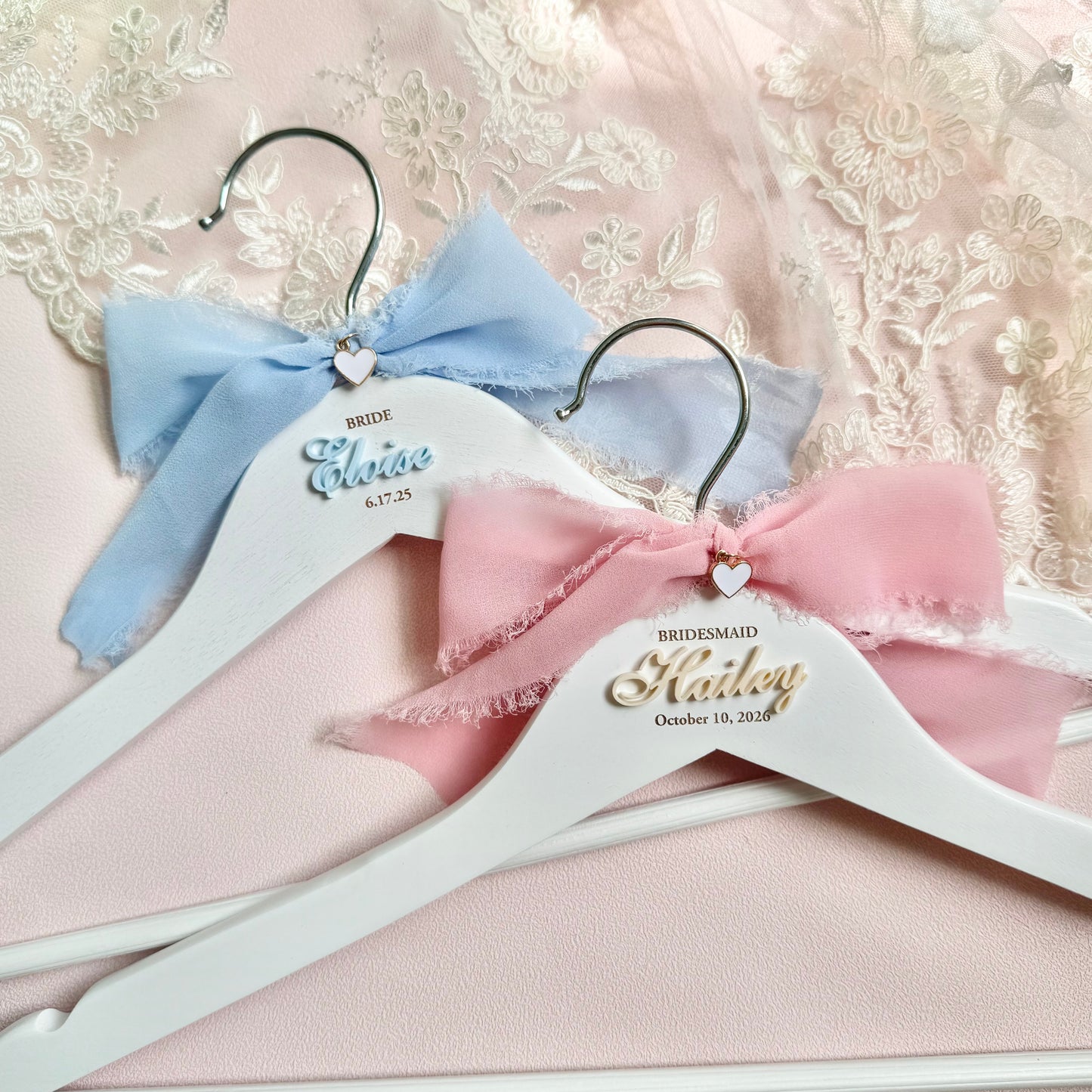 Personalized Hanger for Bridal Party Wedding Dress Hanger with Name for Bridesmaid Dress Hanger for Maid of Honor Gift for Wedding Party bride to be gift something blue gift for bride on wedding day gift for matron of honor wedding dress hanger with name for photography with wedding dress she said yes to the dress gift for wedding dress shopping day gift for mother of the bride gift for mother of the groom white wedding dress hanger with engraved wedding date and name for bridal party gift