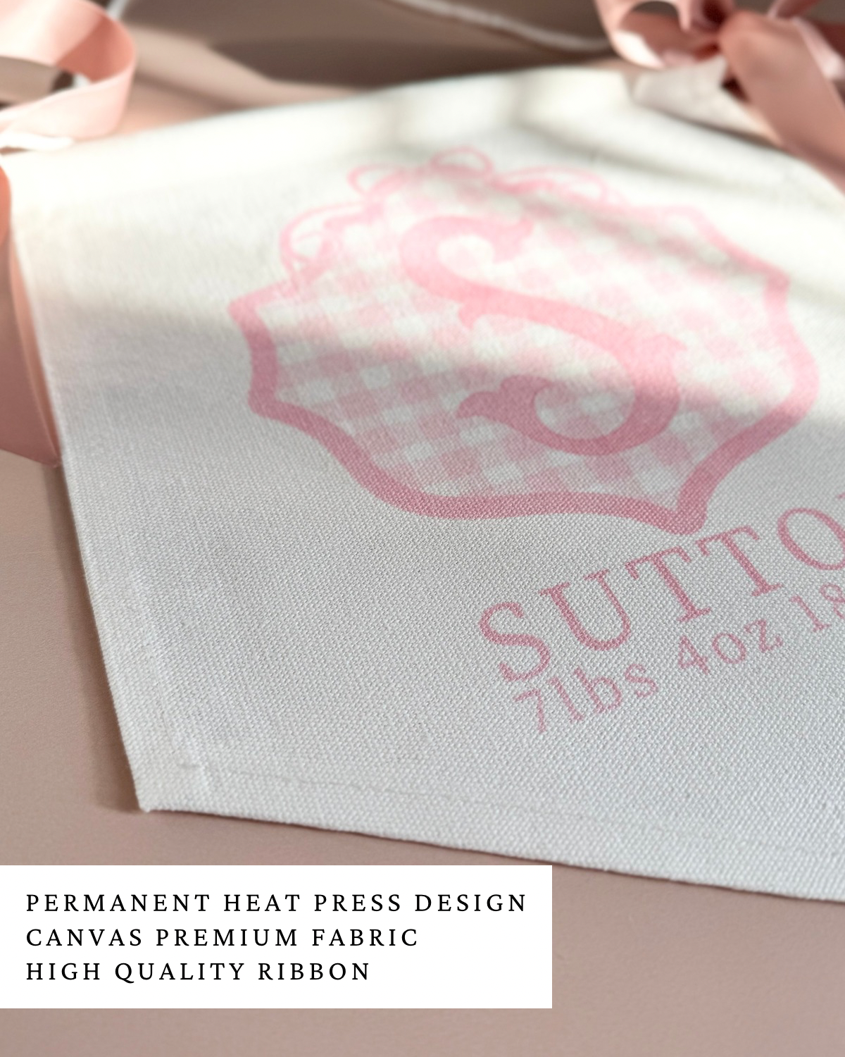 Personalized baby girl banner with floral crest design displayed on nursery crib custom name sign for baby shower gift idea unique newborn photo prop soft pink nursery wall decor for baby girl elegant custom baby name banner for crib or hospital door handmade baby girl room sign perfect for baby shower gift basket or first birthday photos custom heirloom nursery decoration for little girl timeless floral baby name sign for newborn announcement or photography backdrop girl wall nursery decor pink