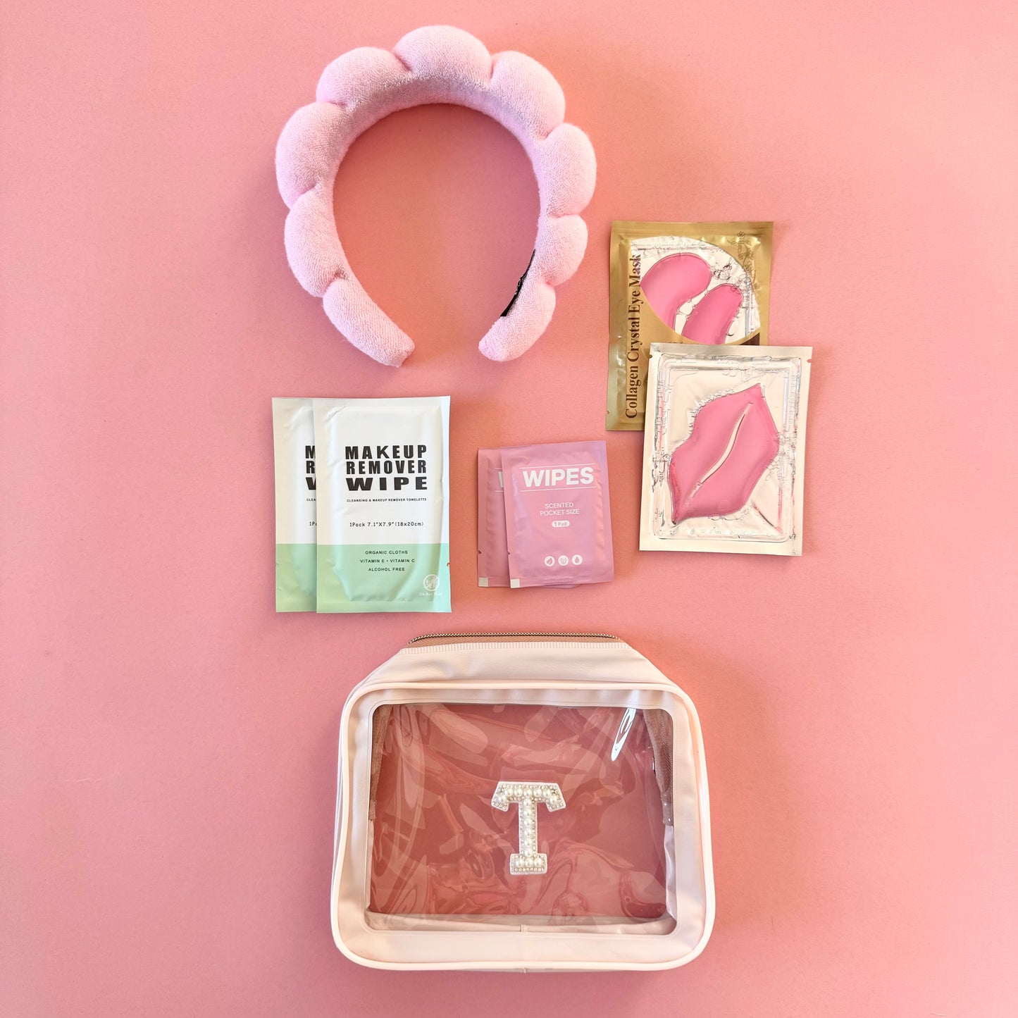 Personalized Spa Pamper Care Package Makeup Bag Gift Set