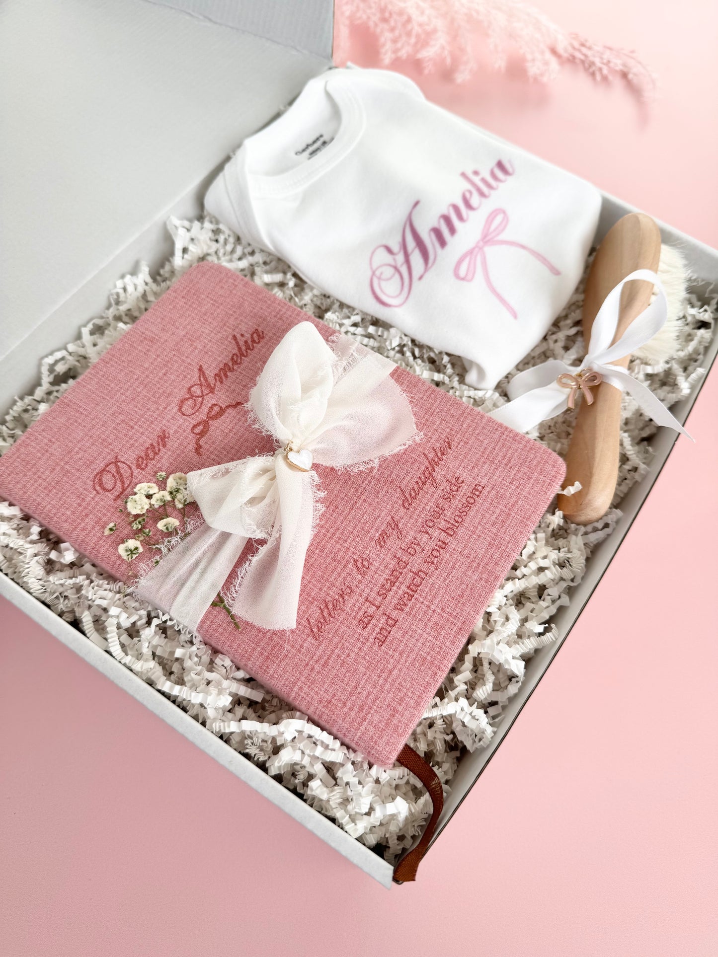 Baby Gift Personalized Baby Shower Girl Gift Box for Newborn Girl Mom Gift Letters to My Daughter Journal Gift for New Parent Pregnancy Gift mom to be gift set pregnant new mom gift basket for congratulations new baby girl gift box for pregnant gift