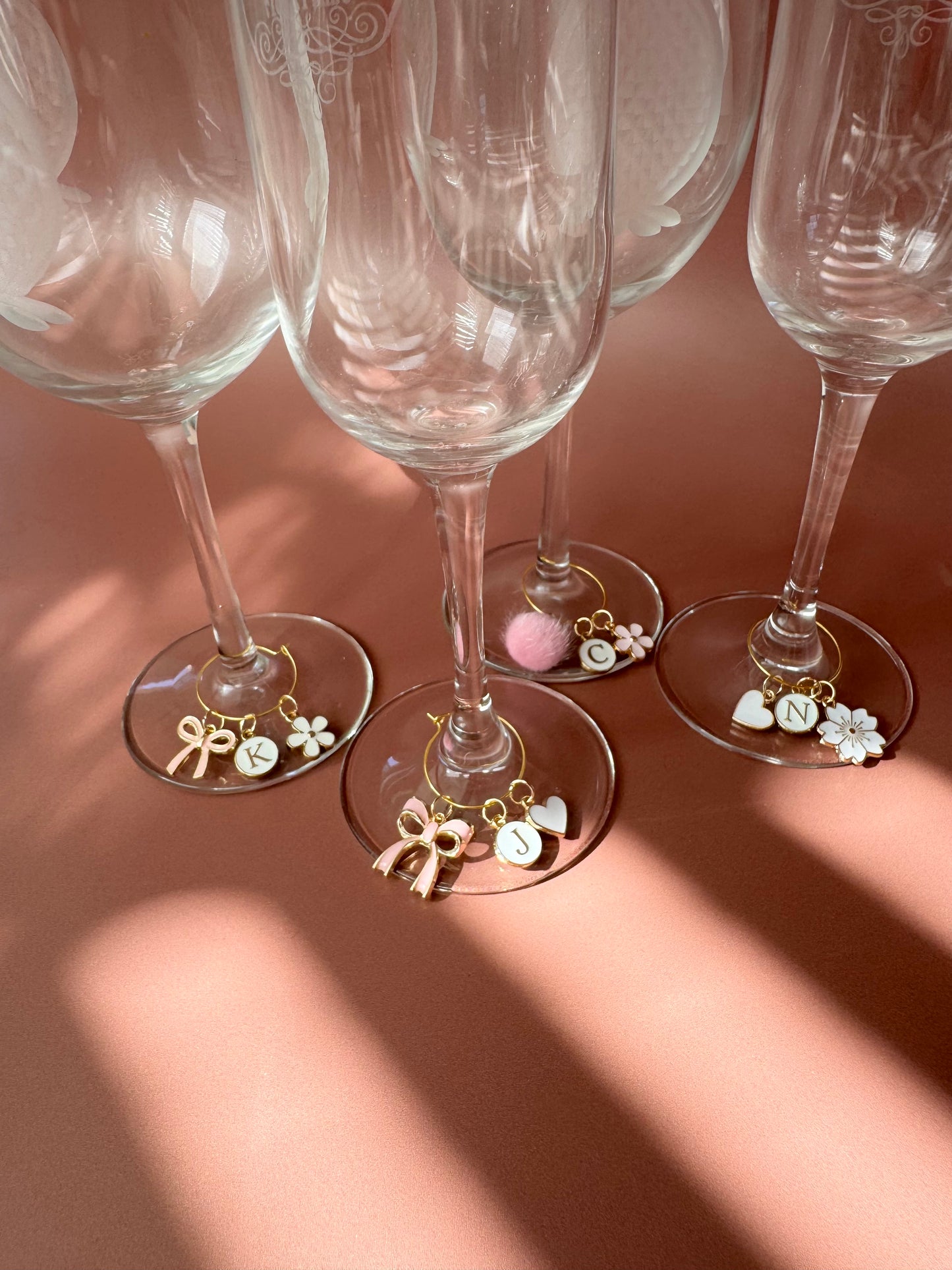 wine charms DIY girls trip gift personalized wine glass charms champagne flute charms custom drink markers bachelorette party wine accessories unique wine charm set fun wine glass identifiers handmade wine tags bridal shower gift idea girls weekend wine decor choose your charm wine charm kit travel wine gift wine night essentials charmed wine glasses DIY wine charm project cute wine glass charms girlfriend gift idea