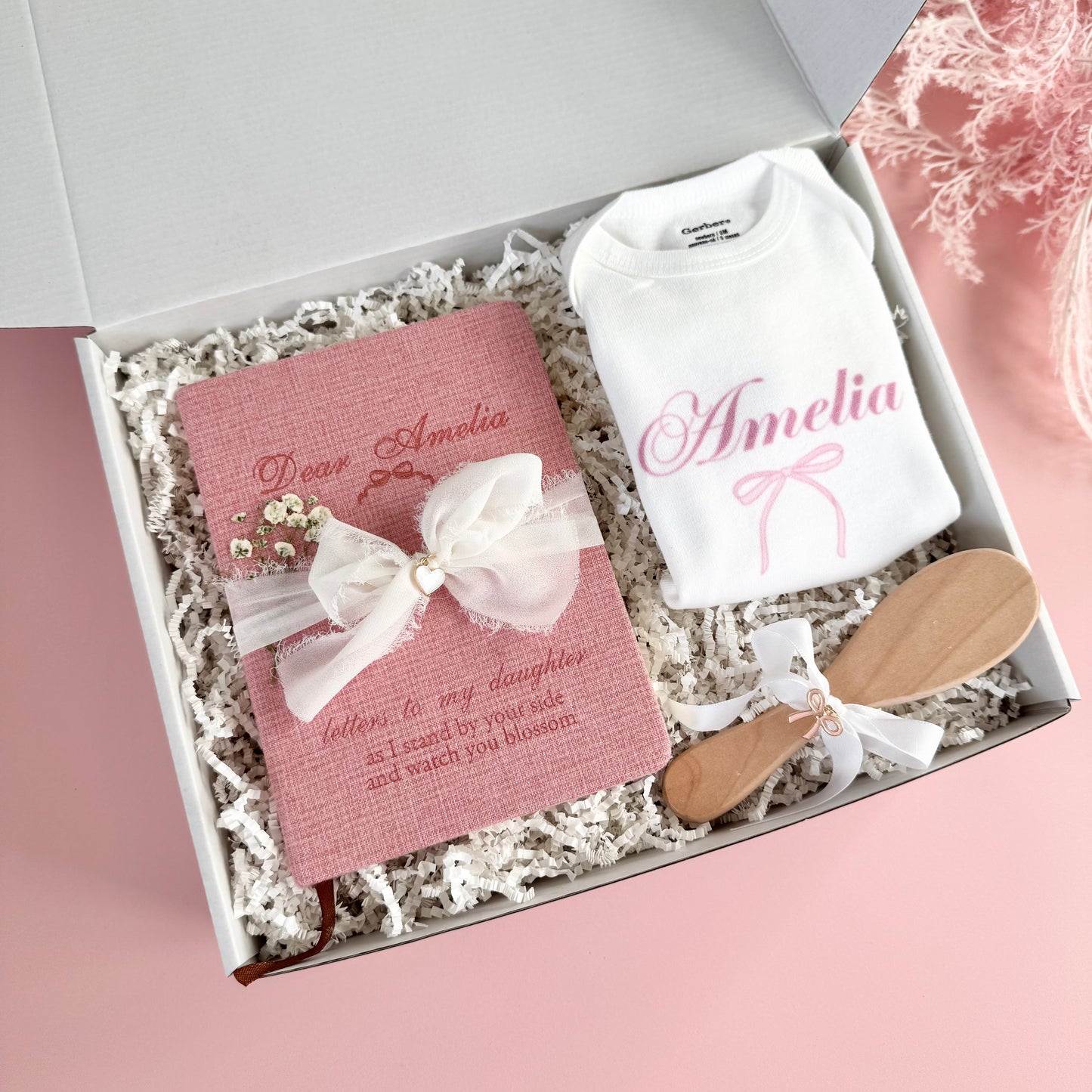 Baby Gift Personalized Baby Shower Girl Gift Box for Newborn Girl Mom Gift Letters to My Daughter Journal Gift for Mom to Be Pregnancy Gift