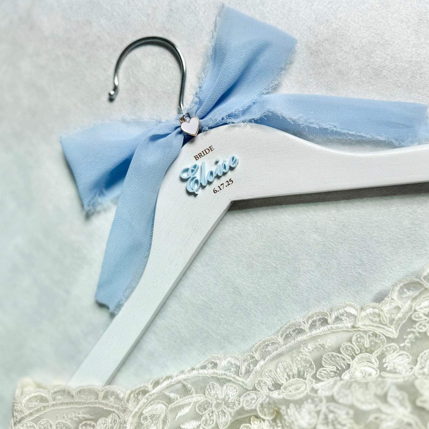 Personalized Hanger for Bridal Party Wedding Dress Hanger with Name for Bridesmaid Dress Hanger for Maid of Honor Gift for Wedding Party bride to be gift something blue gift for bride on wedding day gift for matron of honor wedding dress hanger with name for photography with wedding dress she said yes to the dress gift for wedding dress shopping day gift for mother of the bride gift for mother of the groom white wedding dress hanger with engraved wedding date and name for bridal party gift