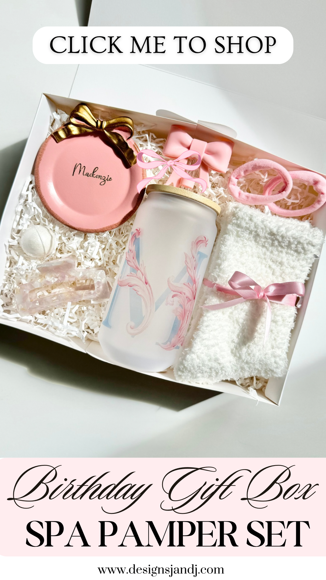 The perfect pink girly coquette bow style gift box for a teen girl Christmas gift, coquette bow pink gift idea, trendy pink coquette bow style gift basket for best friend cheer up gift, niece birthday gift basket, birthday gift for girlfriend, coworker cheer up pamper self care gift, pink aesthetic bookish girl gift basket, pamper her daughter sweet 16 gift set with self care accessories, birthday gift box pamper accessories for teen girl care package gift idea, daughter care package for college dorm, and m