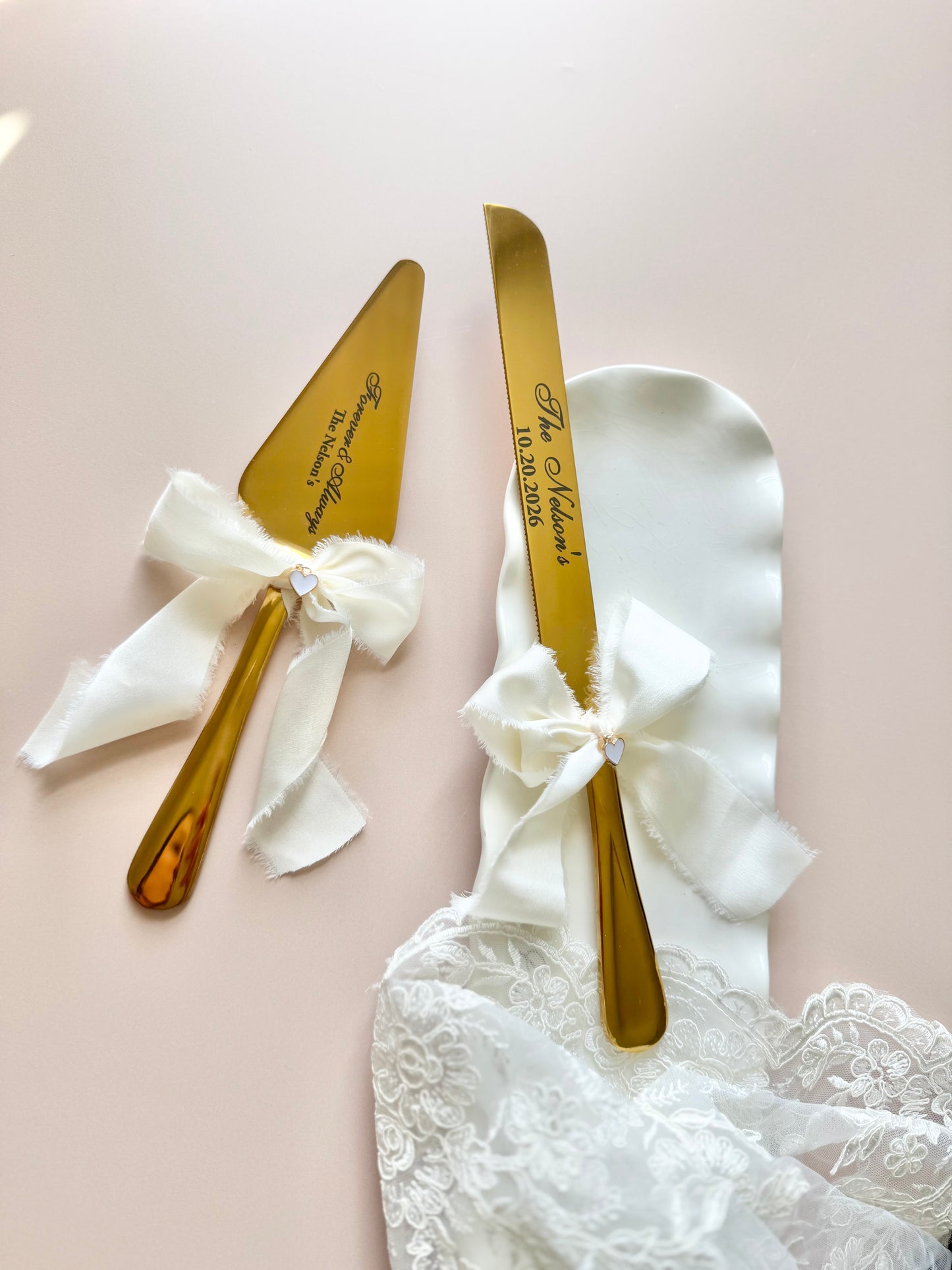 Wedding Cake Cutting Set for Bride Gift for Bridal Shower Keepsake Gift for Luxury Wedding Present to Engaged Couple Gifts with Last Name two-piece wedding cake cutter gold engraved wedding cake knife set engraved custom wedding cake cutting set silver knife set for wedding cake personalized keepsake wedding gift idea for new couple engaged gift for bride to be bridal shower gift idea something blue cornflower blue shade wedding gift for new bride wedding keepsake cutting utensil for cake photo