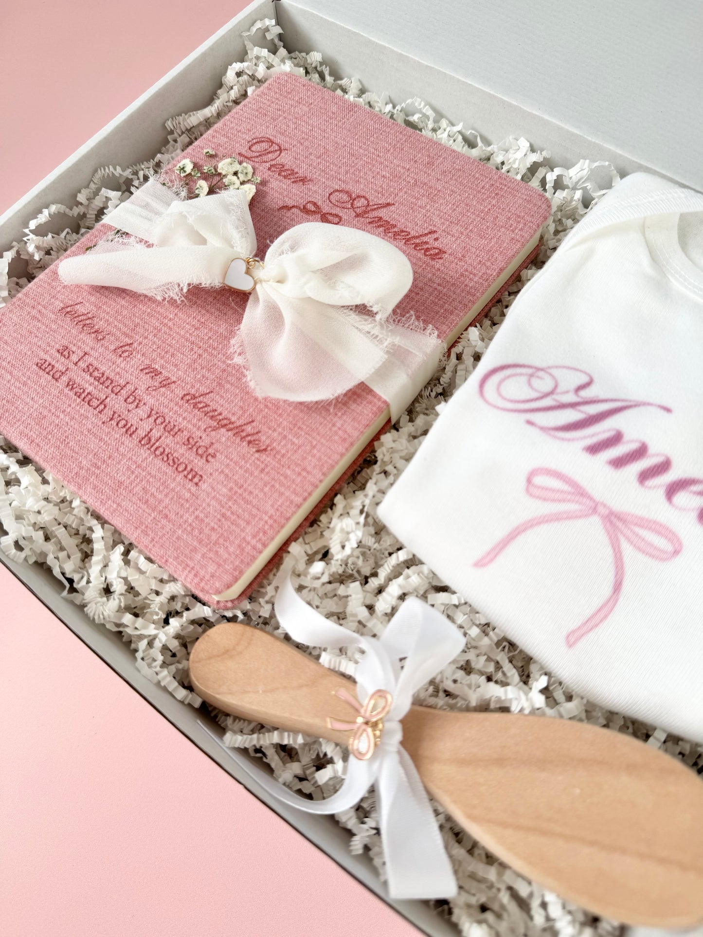 Baby Gift Personalized Baby Shower Girl Gift Box for Newborn Girl Mom Gift Letters to My Daughter Journal Gift for New Parent Pregnancy Gift mom to be gift set pregnant new mom gift basket for congratulations new baby girl gift box for pregnant gift