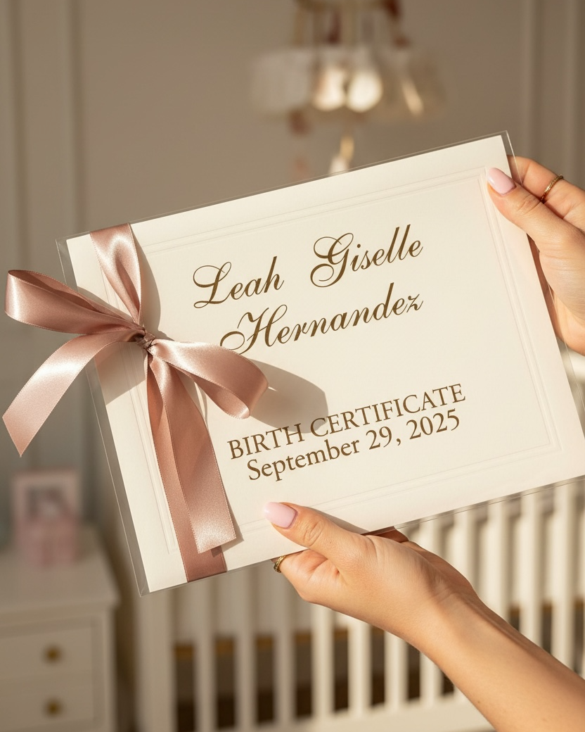 Custom Birth Certificate Holder for Newborn Baby – J&J Designs