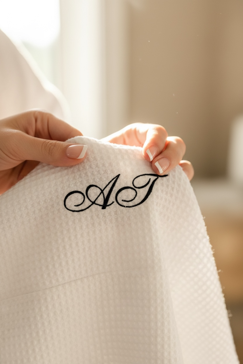 Personalized long kimono robe with custom embroidered monogram designed for bridesmaid proposal spa weekend slumber party favor luxury lounge wear for teen girl featuring soft flowing fabric adjustable waist tie elegant silhouette and detailed stitching perfect for wedding morning getting ready photos birthday gift girls trip bridal shower and special celebration keepsake Personalized long kimono robe with custom embroidered initial designed for bridesmaid proposals spa weekends slumber parties