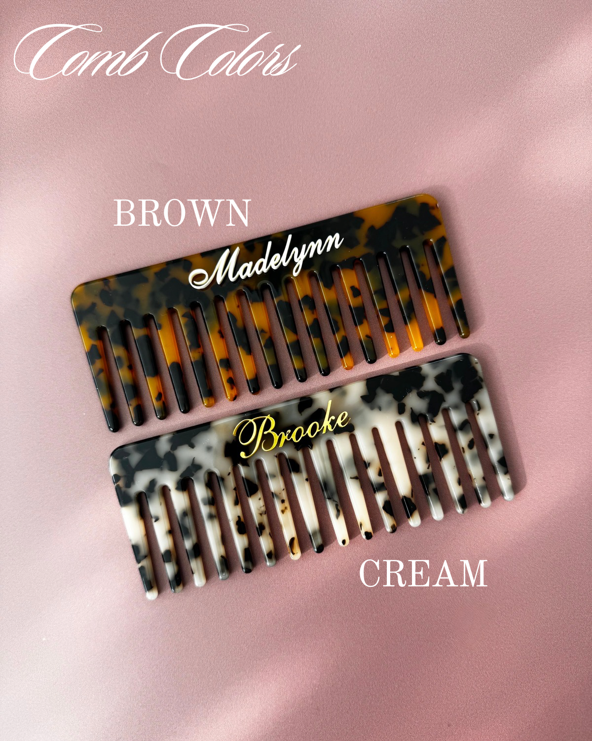 Personalized Tortoise Shell Comb Hair Accessory