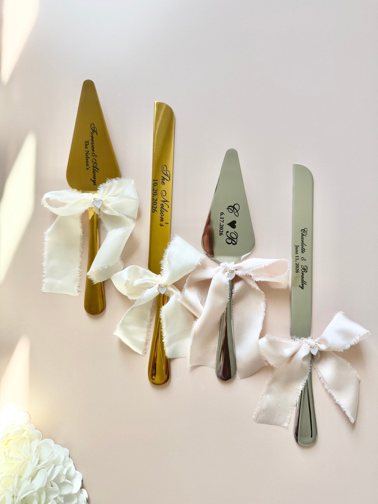Wedding Cake Cutting Set for Bride Gift for Bridal Shower Keepsake Gift for Luxury Wedding Present to Engaged Couple Gifts with Last Name two-piece wedding cake cutter gold engraved wedding cake knife set engraved custom wedding cake cutting set silver knife set for wedding cake personalized keepsake wedding gift idea for new couple engaged gift for bride to be bridal shower gift idea something blue cornflower blue shade wedding gift for new bride wedding keepsake cutting utensil for cake photo