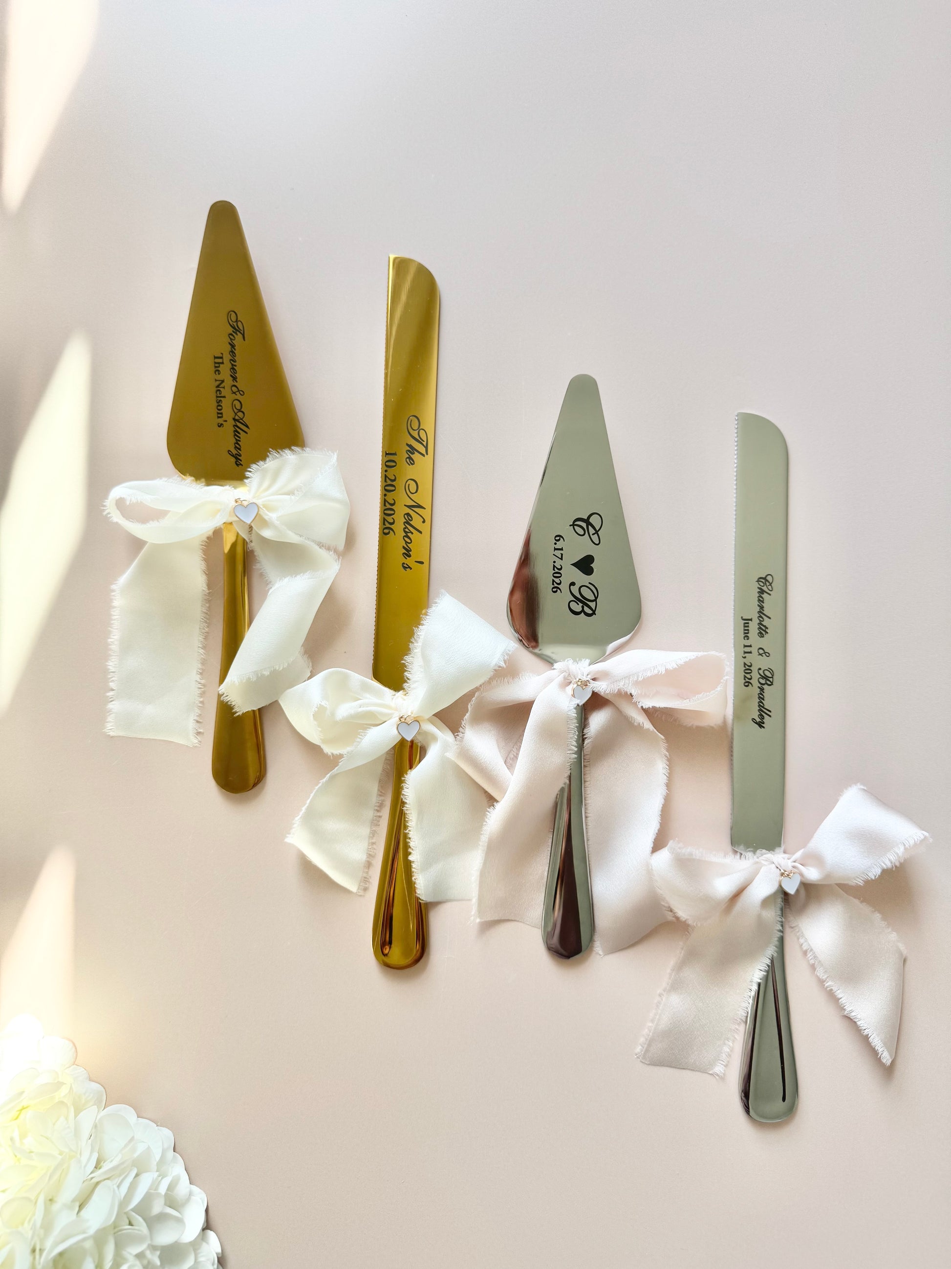 Wedding Cake Cutting Set for Bride Gift for Bridal Shower Keepsake Gift for Luxury Wedding Present to Engaged Couple Gifts with Last Name two-piece wedding cake cutter gold engraved wedding cake knife set engraved custom wedding cake cutting set silver knife set for wedding cake personalized keepsake wedding gift idea for new couple engaged gift for bride to be bridal shower gift idea something blue cornflower blue shade wedding gift for new bride wedding keepsake cutting utensil for cake photo