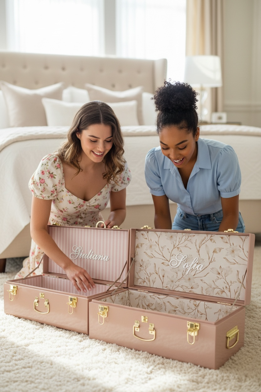 Baby Girl Keepsake Trunk with Name