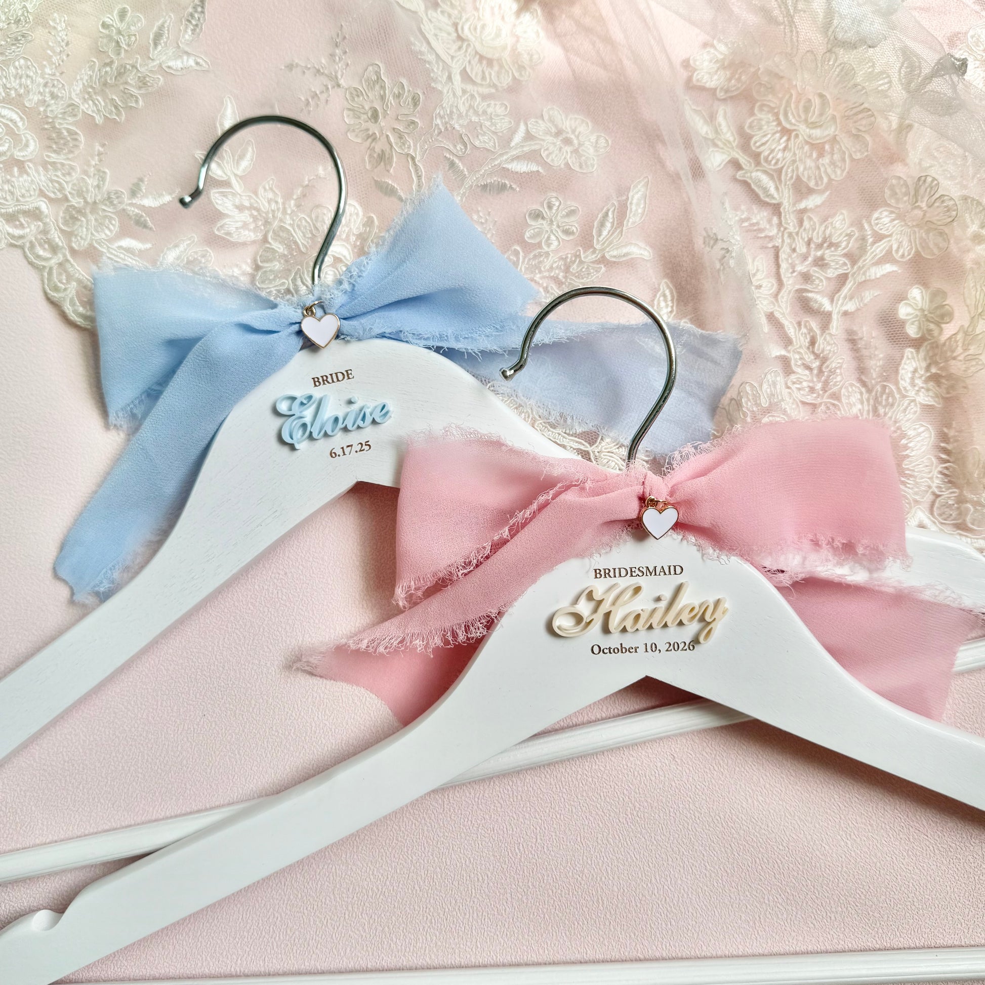 Personalized Hanger for Bridal Party Wedding Dress Hanger with Name for Bridesmaid Dress Hanger for Maid of Honor Gift for Wedding Party bride to be gift something blue gift for bride on wedding day gift for matron of honor wedding dress hanger with name for photography with wedding dress she said yes to the dress gift for wedding dress shopping day gift for mother of the bride gift for mother of the groom white wedding dress hanger with engraved wedding date and name for bridal party gift