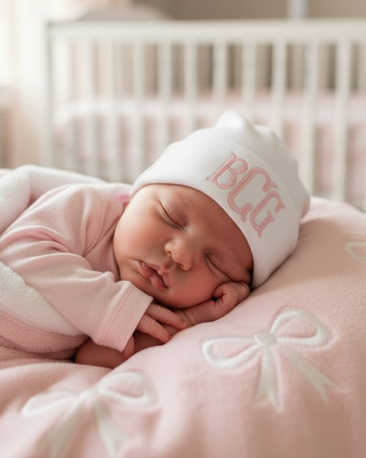 Monogram Baby Hat Embroidered