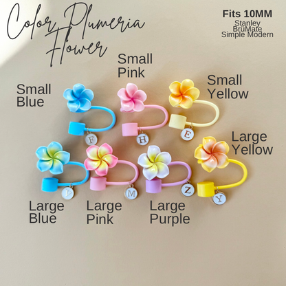 Plumeria Flower Tumbler Straw Cap