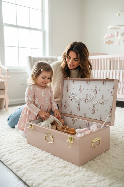 Baby Girl Keepsake Trunk with Name