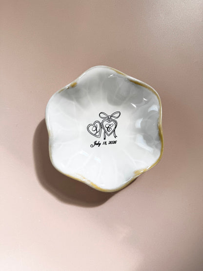 Bride ring dish personalized jewelry holder for engagement gift wedding day keepsake gift to bride from mom best friend engagement party gift bridal shower present engraved ring dish for bride to be elegant jewelry holder for wedding morning bride accessory tray custom name ring dish wedding keepsake jewelry storage gift engagement ring holder newly engaged woman unique wedding gift idea bride proposal gift from maid of honor timeless engagement ring tray for bride to be wedding box ring dish