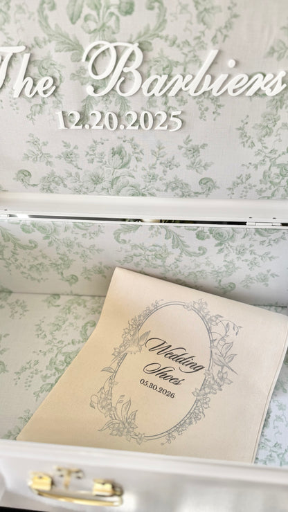 Wedding Shoes Shoe Bag Bride Bridesmaid Wedding Gift Idea Personalized Storage Bag for Special Protection for Wedding Bridal Shoes Custom Wedding Shoe Bag for Bride Keepsake Trunk Dust Bag Bridal Shower Gift Bride Accessory Storage Bag Protection Wedding Day Item Storage Personalized wedding shoe bag for bride with custom text ideal for storing bridal shoes and accessories in a keepsake trunk for wedding day use something blue wedding gift for bride storage for wedding accessories for bride bag