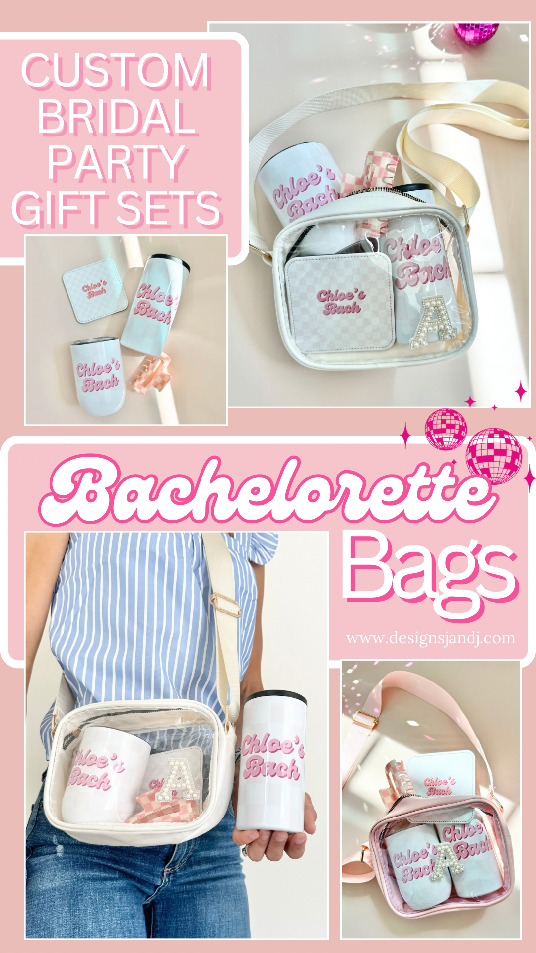 bridal party gifts, bachelorette party vacation destination wedding bag, airplane bag, travel bag, girls weekend trip birthday getaway, TSA approved bag, concert music festival bag, stadium game day college game bag