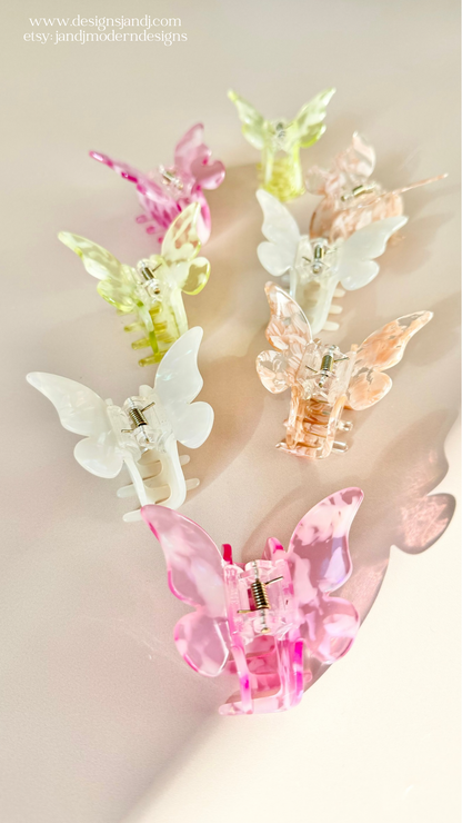 Acetate Butterfly Hair Claw Clips