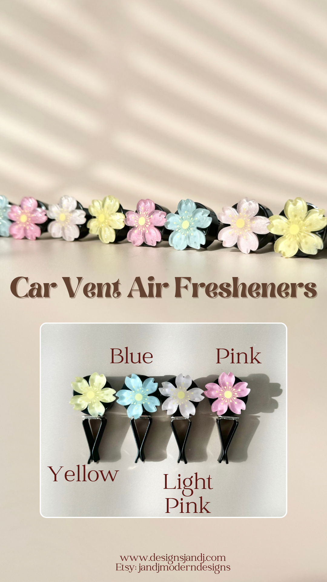 Dahlia Flower Car Clip Vent Air Freshener