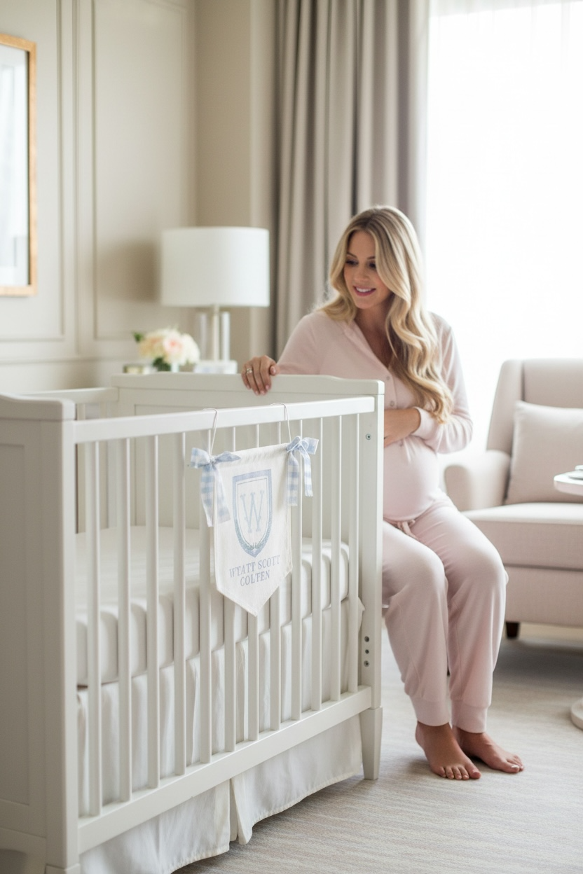 custom newborn welcome banner for hospital door baby name sign for bassinet hanger personalized birth stats card with bows baby shower decoration for boy or girl nursery wall decor floral princess crest baby photo prop for first birthday keepsake baby announcement sign fabric bow baby name banner crib decoration baby arrival sign custom baby gift idea unique baby hospital door hanger for newborn boy custom nursery decor baby birth announcement banner Custom Baby Banner with newborn name sign