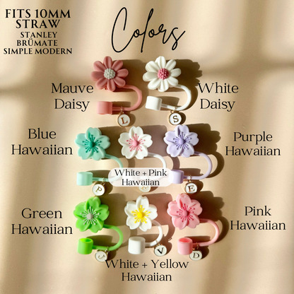 Hawaiian Flower Tumbler Straw Cap Cover