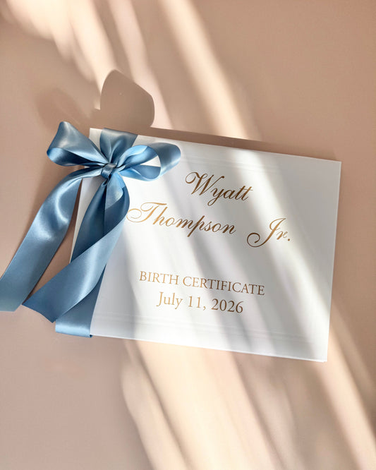 Custom birth certificate holder for newborn baby boy gift keepsake folder to store and protect important birth documents personalized baby shower gift for boy mom unique newborn keepsake book safe folder for birth paper baby boy memory book for new mom gift personalized christening gift for boy protective document holder for nursery decor baby keepsake for first birthday newborn gift for mom special baby record storage folder for boy keepsake for first birthday newborn gift for mom unique gift