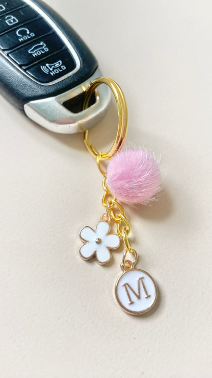 Initial Charm Keychain