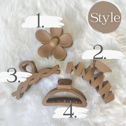 Brown Aesthetic Hair Clips