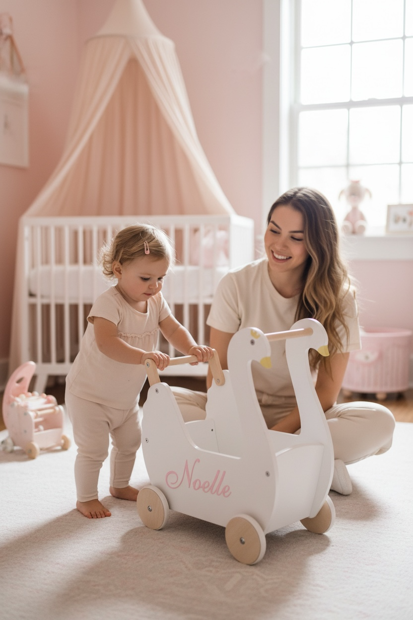 Personalized Doll Carriage Swan