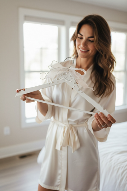 pearl wedding hanger for bride bridal gown hanger keepsake gift mother of the bride dress hanger personalized wedding dress hanger for bride custom pearl bridal hanger wedding day gift from mom to daughter wedding day bridal shower gift idea for bride unique gift for bride from mom wedding morning dress hanger photo prop bride gown hanger pearl design bridal hanger wedding day keepsake special keepsake gift for bride from mom mother of the bride gift idea wedding dress hanger pearl theme gift