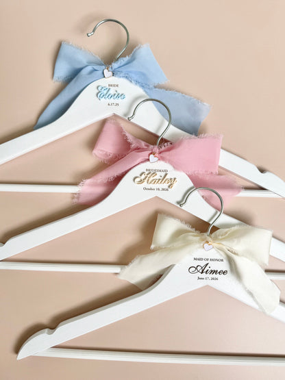 Personalized Hanger for Bridal Party Wedding Dress Hanger with Name for Bridesmaid Dress Hanger for Maid of Honor Gift for Wedding Party bride to be gift something blue gift for bride on wedding day gift for matron of honor wedding dress hanger with name for photography with wedding dress she said yes to the dress gift for wedding dress shopping day gift for mother of the bride gift for mother of the groom white wedding dress hanger with engraved wedding date and name for bridal party gift