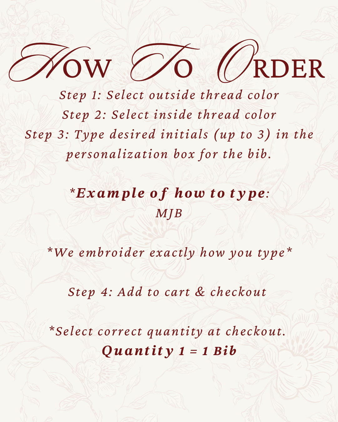 Monogram Baby Bib Embroidered