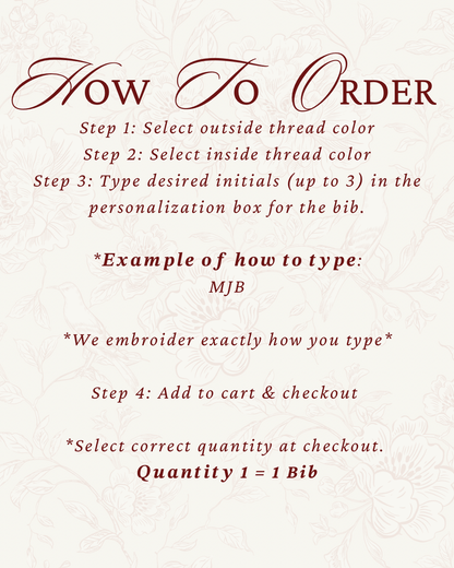 Monogram Baby Bib Embroidered