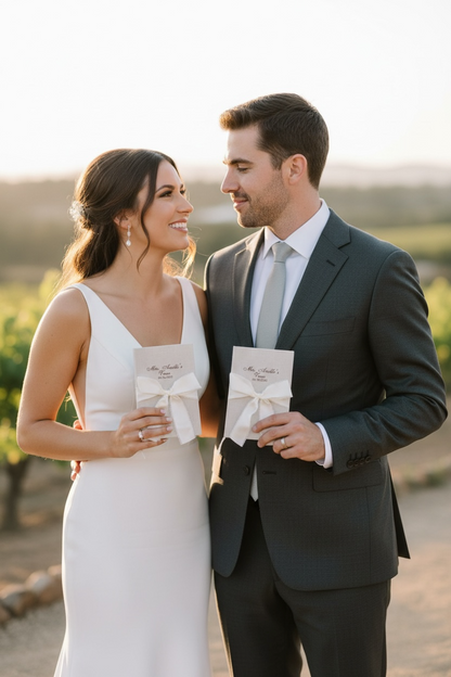 Personalized Vow Wedding Book for His and Her Wedding Day Vows