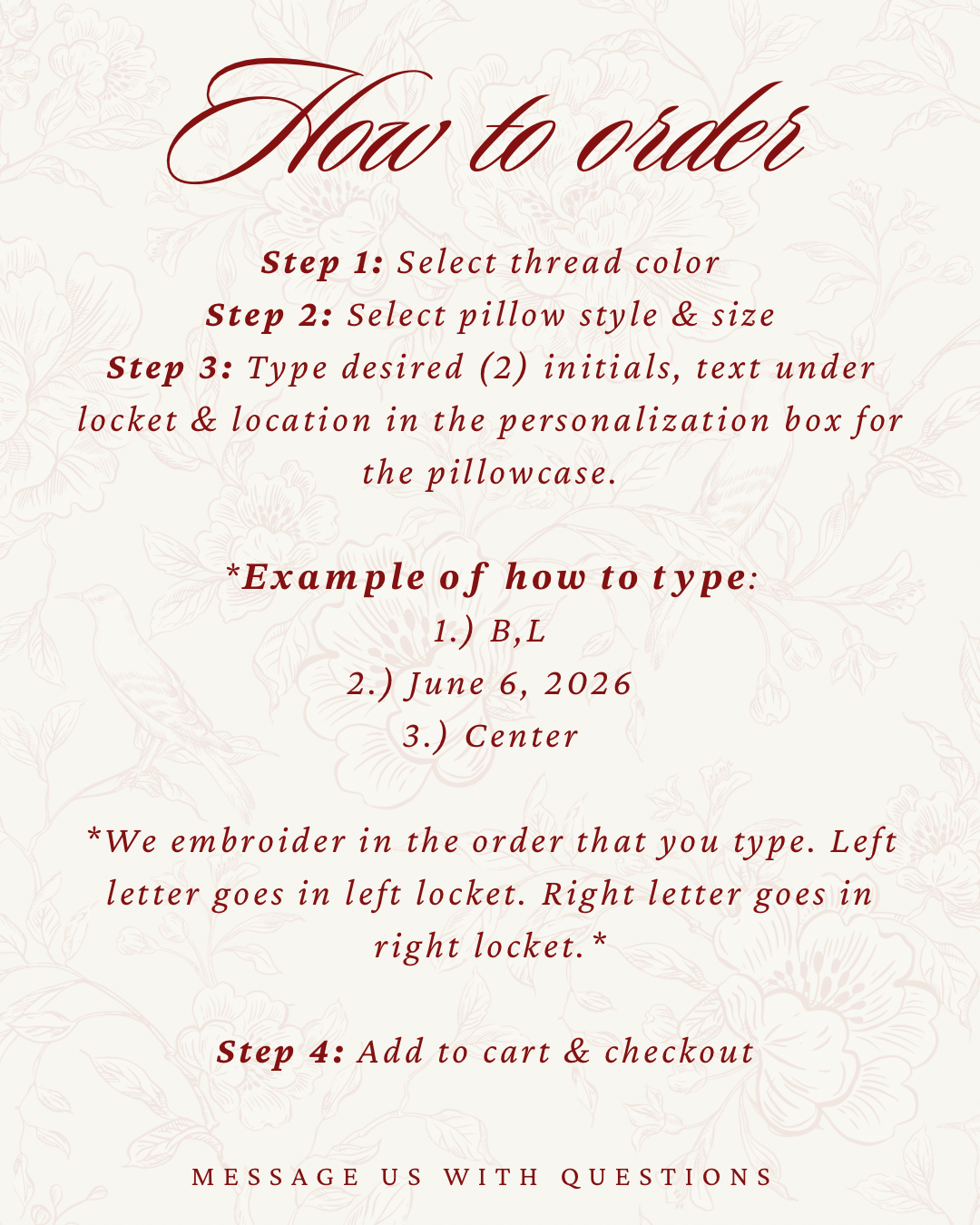 Personalized Embroidered Pillowcase Bride to Be
