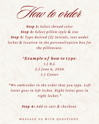 Personalized Embroidered Pillowcase Bride to Be