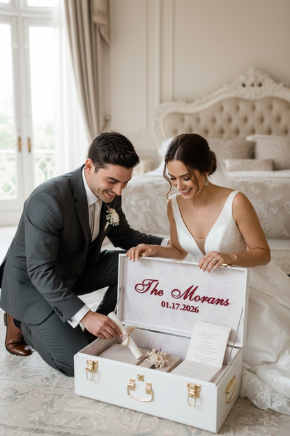 Bride Personalized Keepsake Trunk with Name Wedding Gift