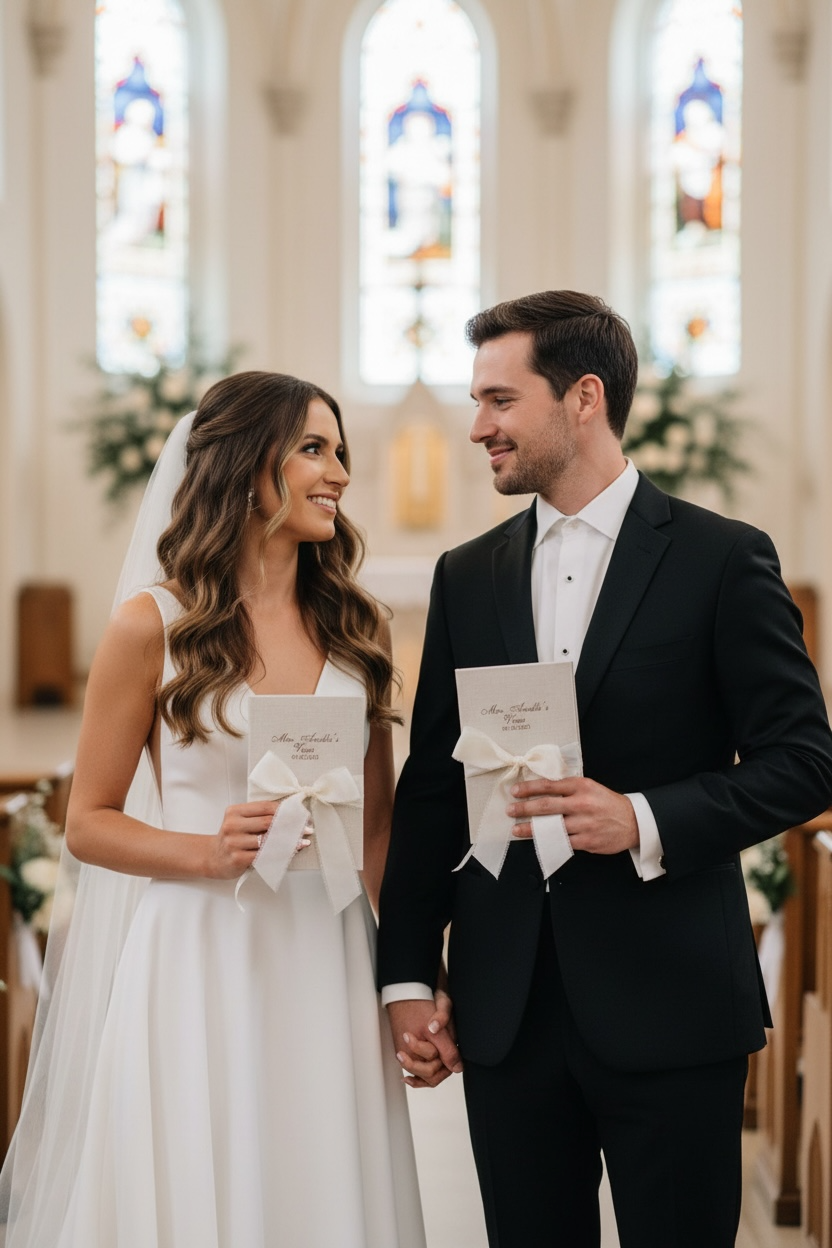 Personalized Vow Wedding Book for His and Her Wedding Day Vows