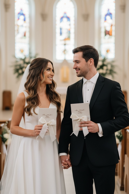 Personalized Vow Wedding Book for His and Her Wedding Day Vows