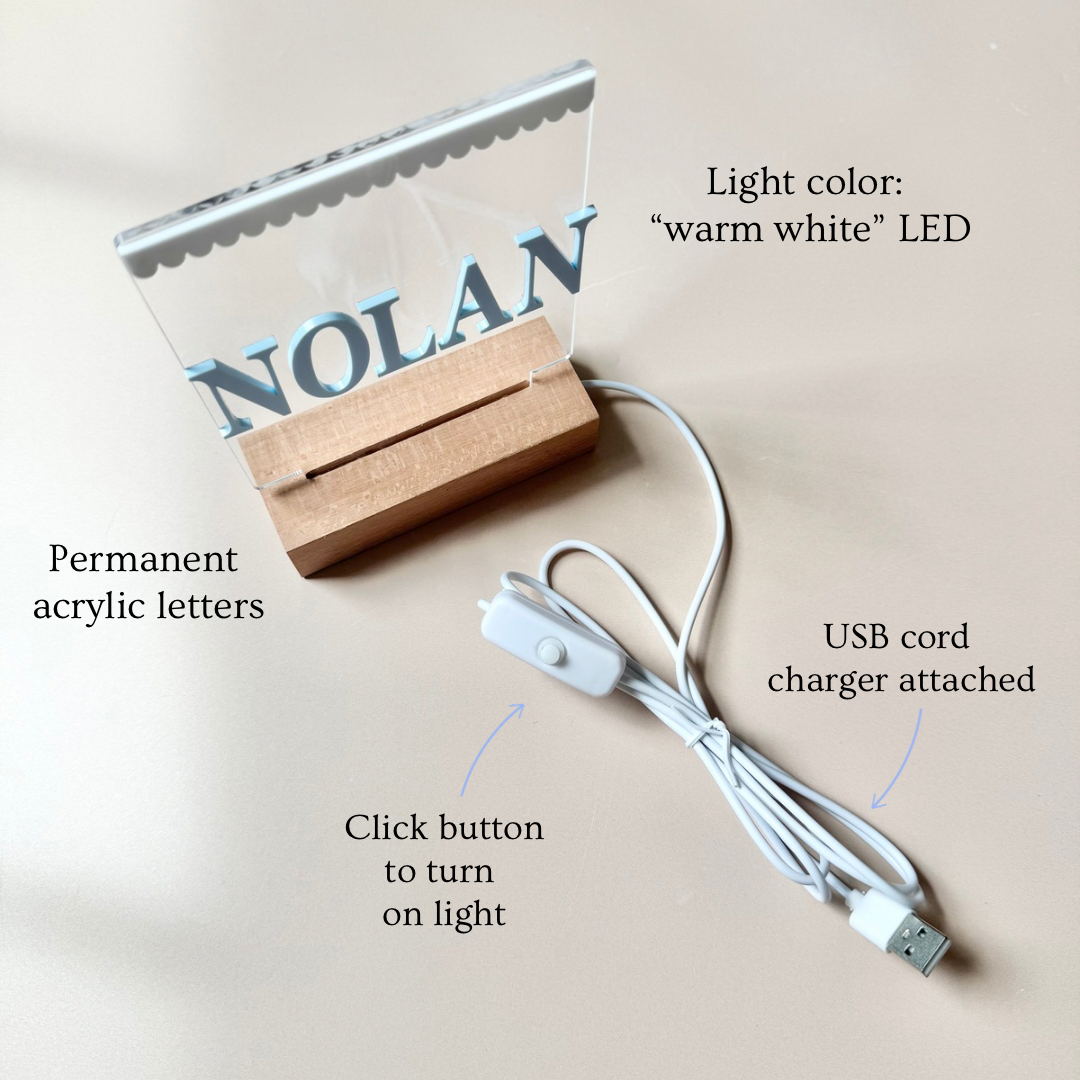 Nightlight with Name Nursery Decor