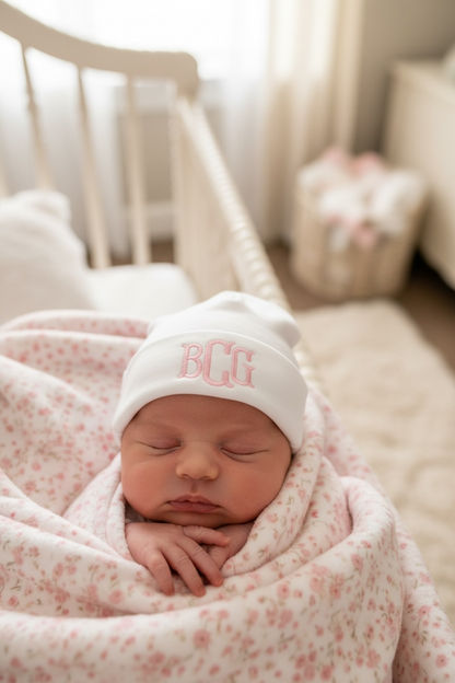 Monogram Baby Hat Embroidered