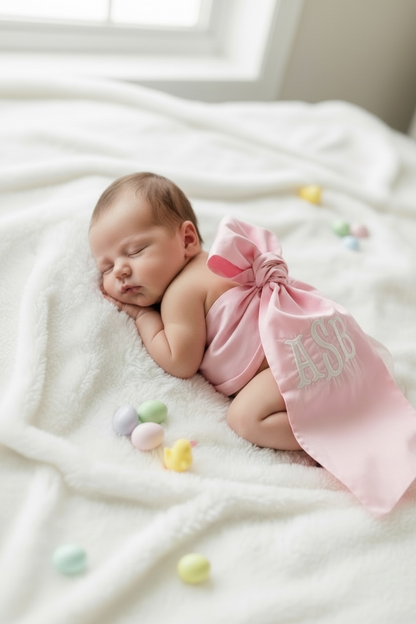 Custom Monogram Baby Bow Sash