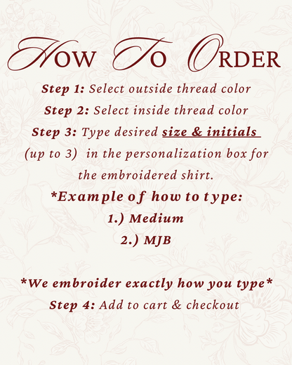 Monogram Embroidered Button Down Oversize Shirt Women