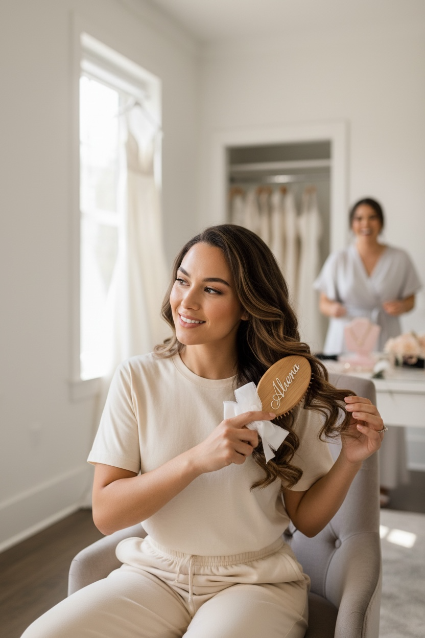 Personalized Hairbrush with Name & Charm