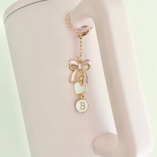 Tumbler Coquette Bow Charm with Monogram