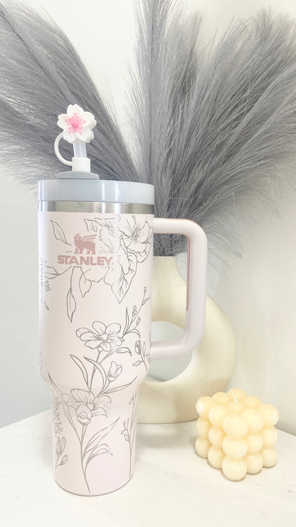 Wildflower Stanley Tumbler Cup Engraved 40oz Stanley Quencher Full Wrap
