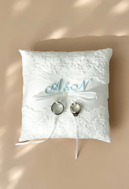 Custom personalized ring bearer pillow wedding band holder lace pearl ring cushion elegant wedding keepsake pillow for ring bearer to carry down the aisle unique wedding ceremony accessory custom wedding ring holder pillow personalized bride groom gift romantic lace ring pillow elegant pearl wedding ring cushion luxury white wedding decor personalized ceremony ring bearer accessory timeless wedding ring holder keepsake pillow for bride and groom wedding day memory gift Ring bearer pillow custom