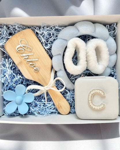 Something Blue Bride Gift Basket for Bride on Wedding Day